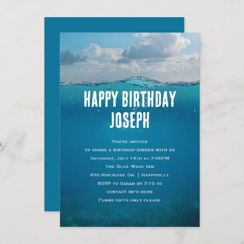 Underwater Cruise Seaside Birthday Unisex Design Invitation