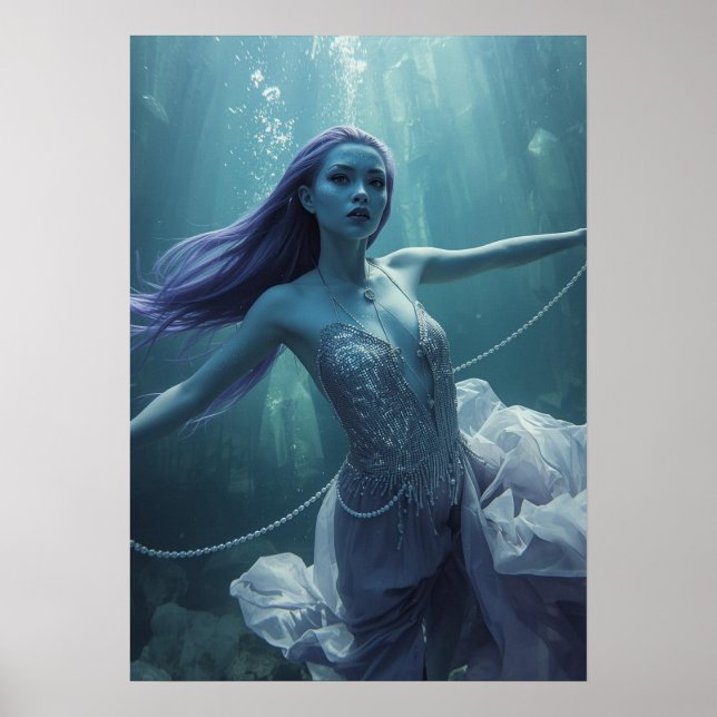 Underwater Crystal Alien Woman – Fantasy Poster (Front)