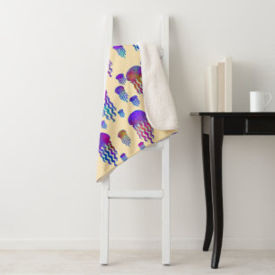 Underwater Dancing Rainbows Silk Sherpa Blanket