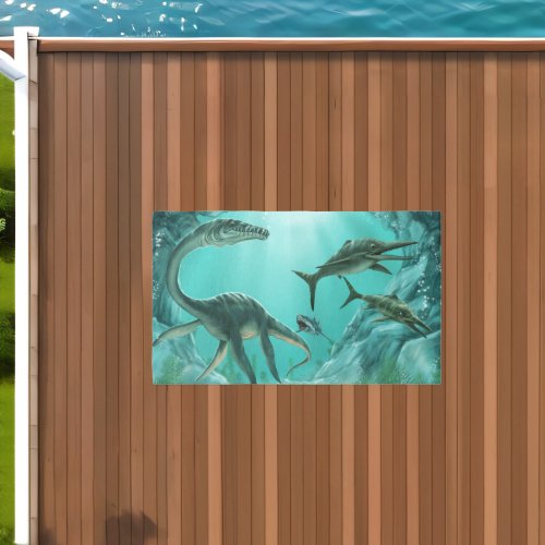 Underwater Dinosaur 5x3 Outdoor Rug