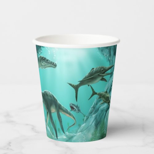 Underwater Dinosaur Paper Cup