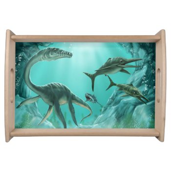 Underwater Dinosaur Serving Tray by FantasyCandy at Zazzle