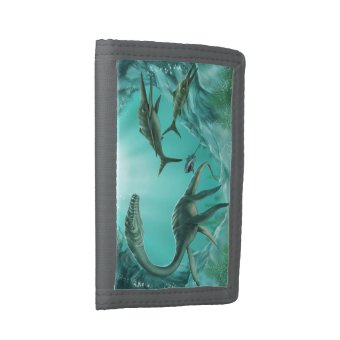 Underwater Dinosaur TriFold Nylon Wallet | Zazzle