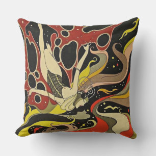 “Underwater Diving” Art Deco by J Carlos Outdoor Pillow