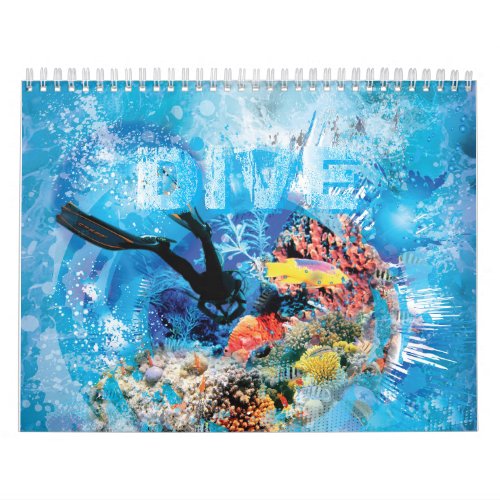 Underwater Diving Exploration Coral reef Calendar