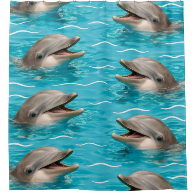 Underwater Dolphin Scene Curtain (Front)