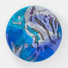 "Underwater" Dome Paperweight in water colors