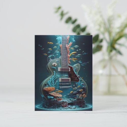 Underwater Electric Guitar Postcard