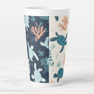 "Underwater Escape – Sea Turtle Art Latte Mug