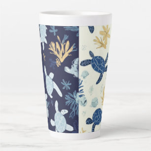 "Underwater Escape – Sea Turtle Art Latte Mug