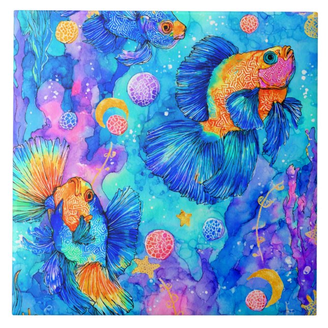 Underwater Fantasy Ceramic Tile (Front)