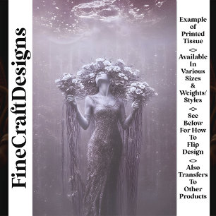 Underwater Fantasy Floral World Green W1 Decoupage Tissue Paper