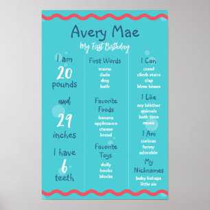 Underwater First Birthday Sign