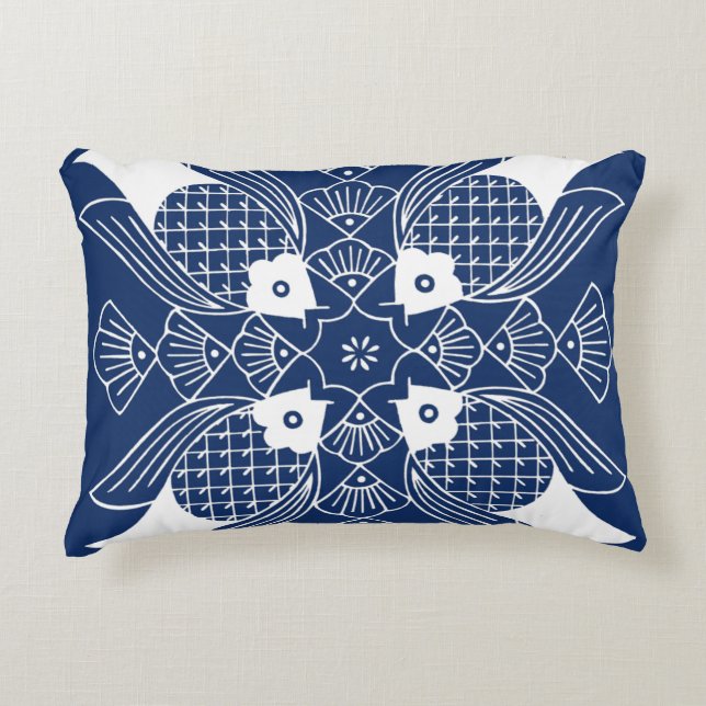 Underwater Fish Design with Blue Background Accent Pillow (Front)