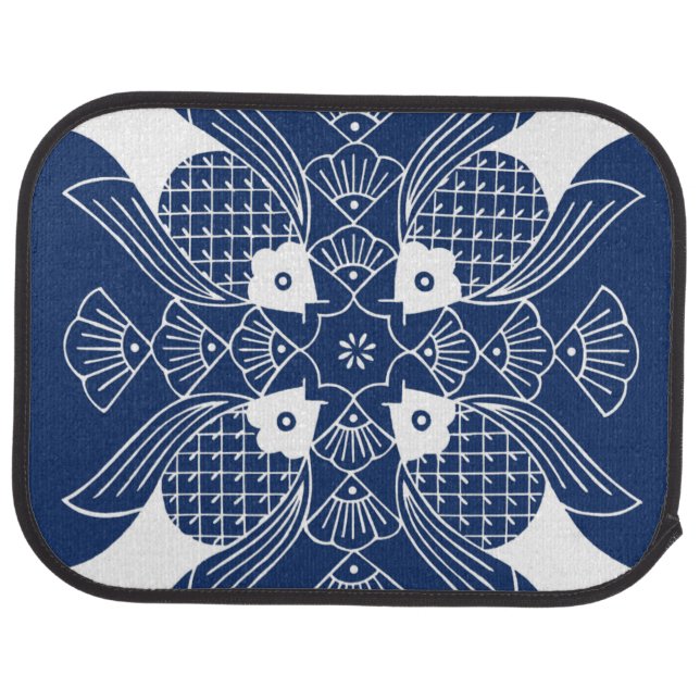 Underwater Fish Design with Blue Background Car Floor Mat (Rear)