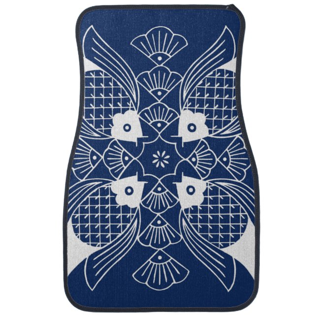 Underwater Fish Design with Blue Background Car Mat (Front)