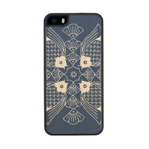Underwater Fish Design with Blue Background Wood iPhone SE/5/5s Case