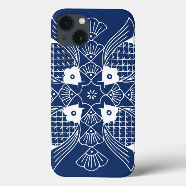Underwater Fish Design with Blue Background Case-Mate iPhone Case (Back)
