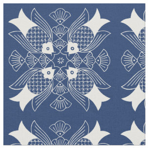 Underwater Fish Design with Blue Background Fabric