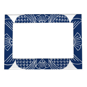 Underwater Fish Design with Blue Background Magnetic Picture Frame