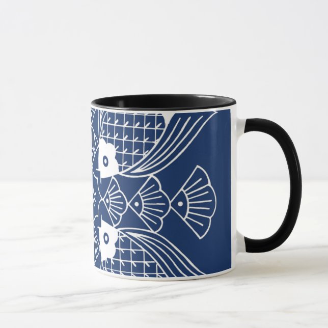 Underwater Fish Design with Blue Background Mug (Right)