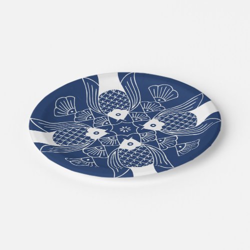 Underwater Fish Design with Blue Background Paper Plates
