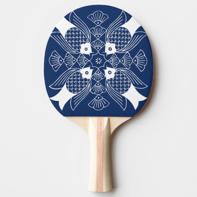 Underwater Fish Design with Blue Background Ping-Pong Paddle (Front)