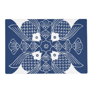 Underwater Fish Design with Blue Background Placemat