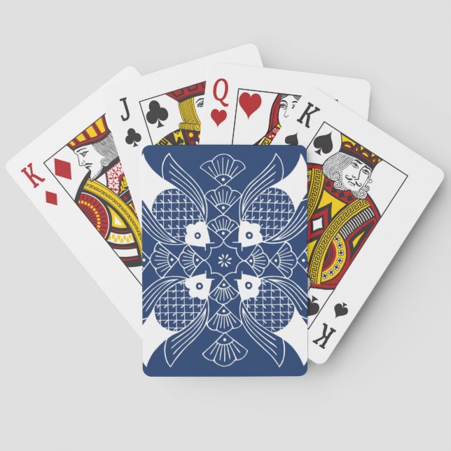 Underwater Fish Design with Blue Background Poker Cards (Back)