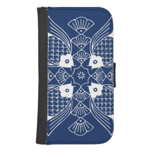 Underwater Fish Design with Blue Background Galaxy S4 Wallet Case