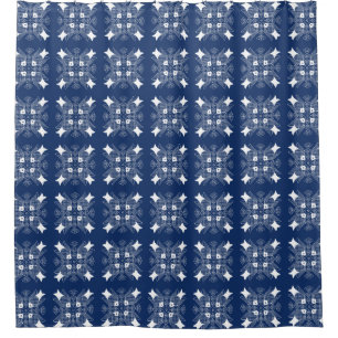 Underwater Fish Design with Blue Background Shower Curtain