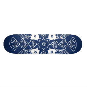 Underwater Fish Design with Blue Background Skateboard