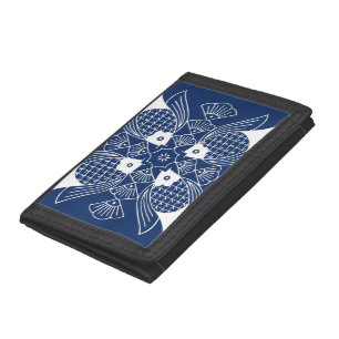 Underwater Fish Design with Blue Background Trifold Wallet