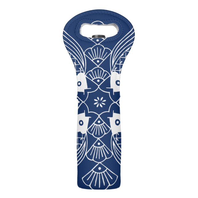 Underwater Fish Design with Blue Background Wine Bag (Back)