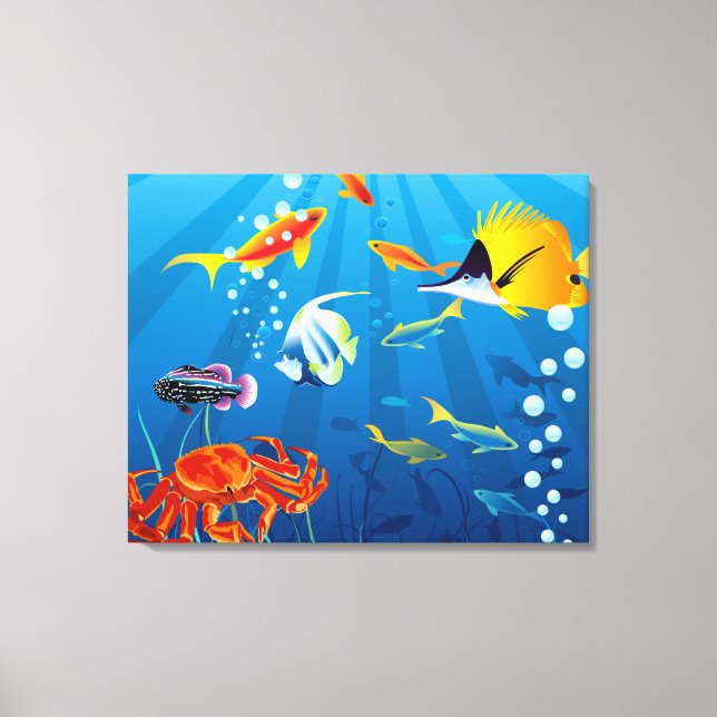 Underwater Fish Fantasy Custom Canvas Print (Front)