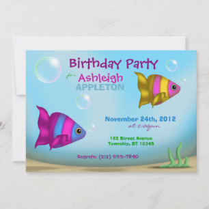 Underwater Fish - Kids Birthday Party Invitations