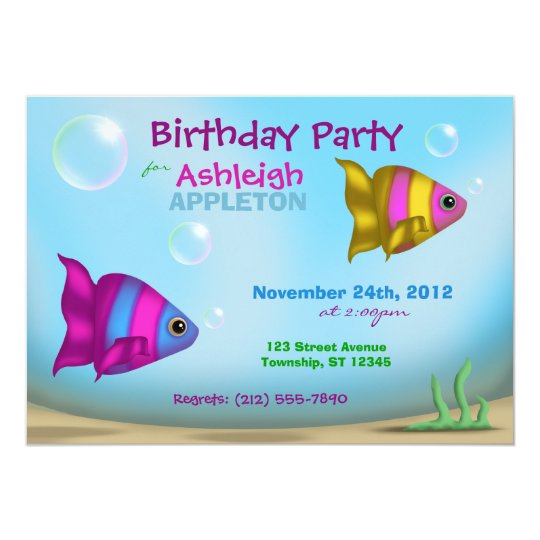 Underwater Fish Kids Birthday Party Invitations Zazzle Com