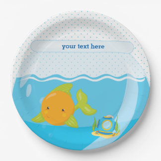 Underwater fish paper plates