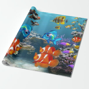 Underwater Fish Sealife Animal Wrapping Paper
