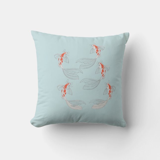 Underwater Fish-Themed Square Pillow – Dive into C (Front)