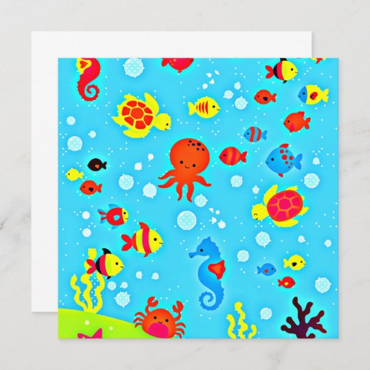 Underwater Friends, colorful and cute (Front/Back)