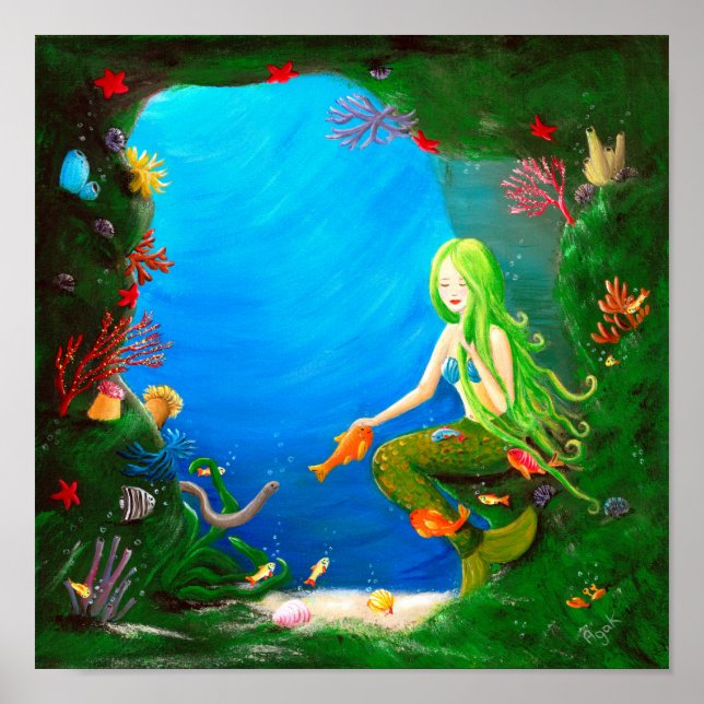 Underwater Friends | Little Mermaid Nursery Poster (Front)