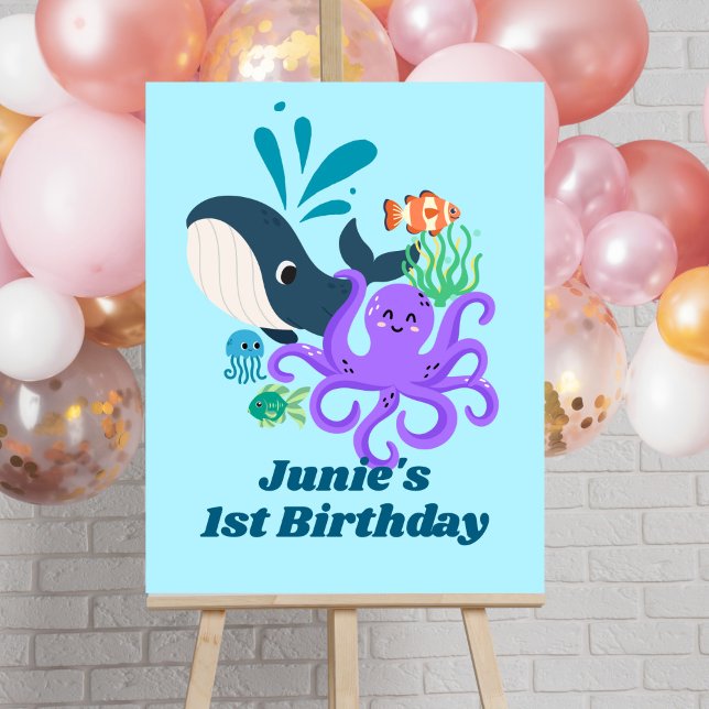 Underwater Friends Party Child Birthday Foam Board (Creator Uploaded)