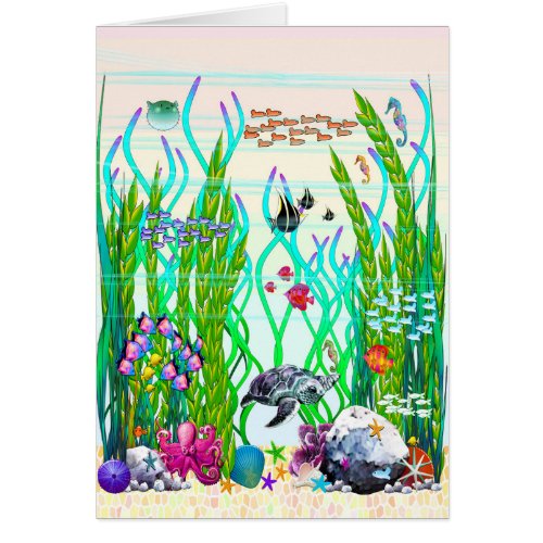 Underwater Garden Happy Birthday Greeting Card