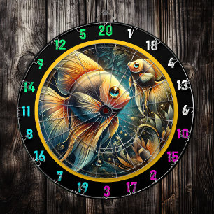 Underwater Glow Betta Dartboard Art