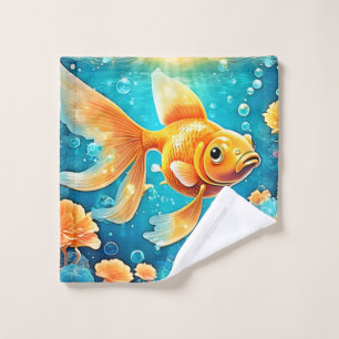 Underwater Goldfish Art Bath Towel Set