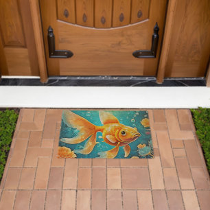 Underwater Goldfish Art Fiber Doormat