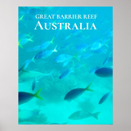 Underwater Great Barrier Reef Australia travel Poster