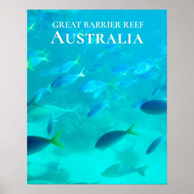 Underwater Great Barrier Reef Australia travel Poster (Front)