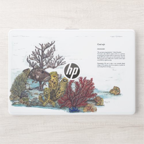 Underwater Hand Painted Coral Reef HP Laptop Skin